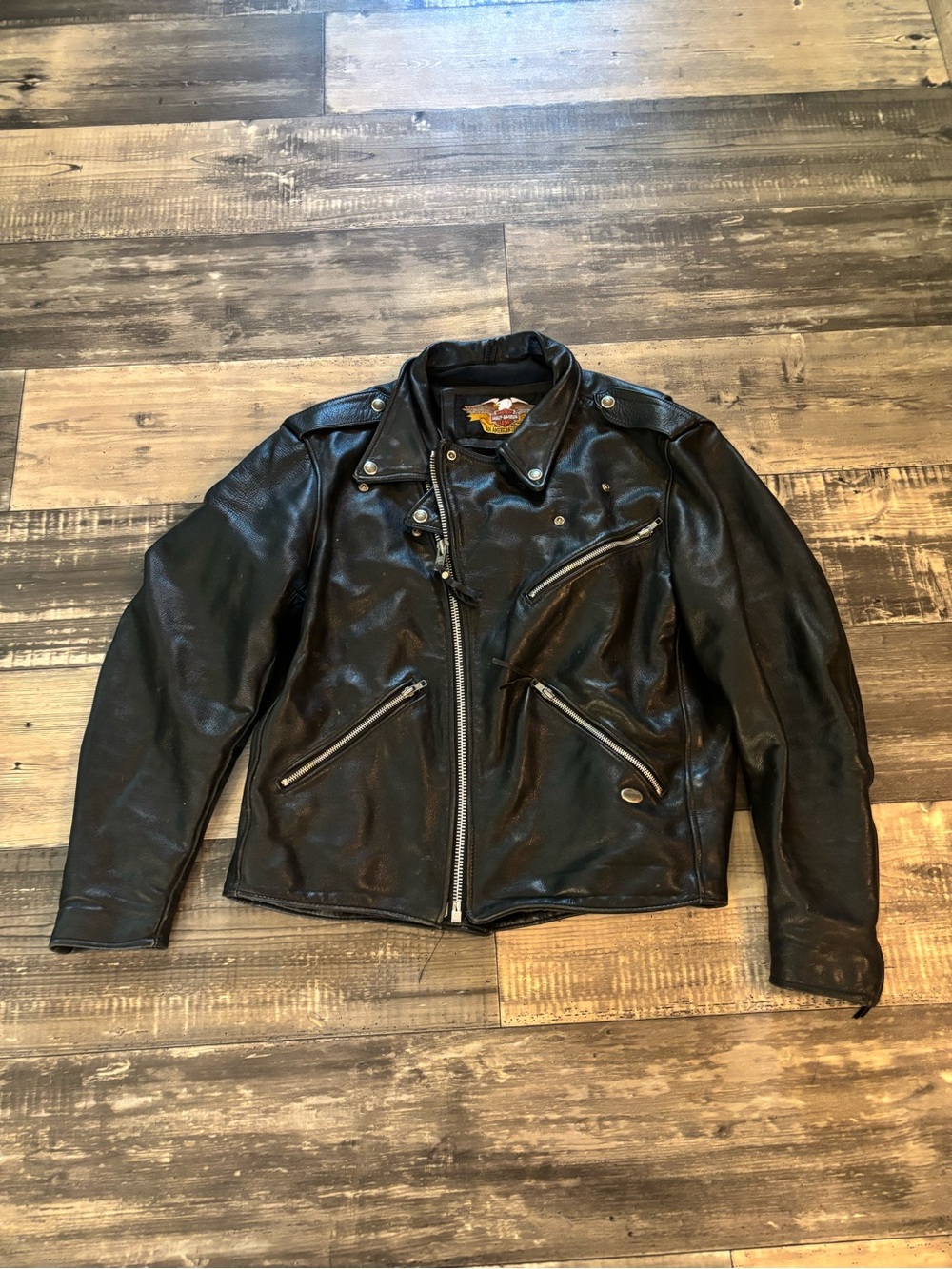 Harley-Davidson Black Leather Bomber Jacket